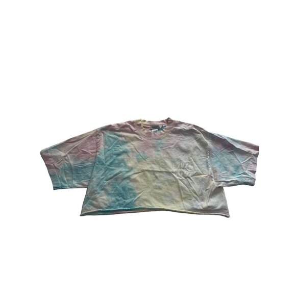 LIVINCOOL Tie Dye Crop Top in Yellow Pink Blue - Picture 1 of 4